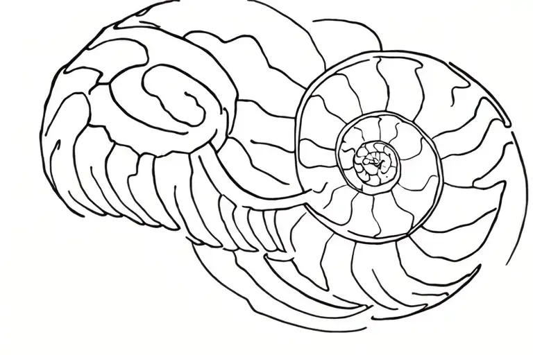 fibonacci spiral and ammonite tattoo tattoo design idea