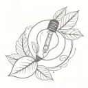 lightbulb and leaf tattoo design idea