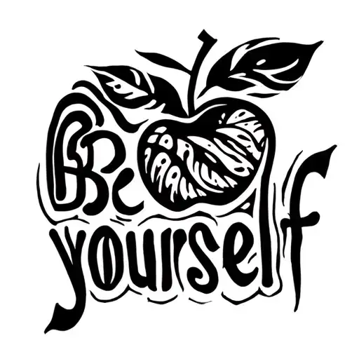 "Be Yourself" Apple Tree  tattoo design idea