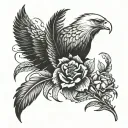 feather with eagles sprouting out tattoo design idea