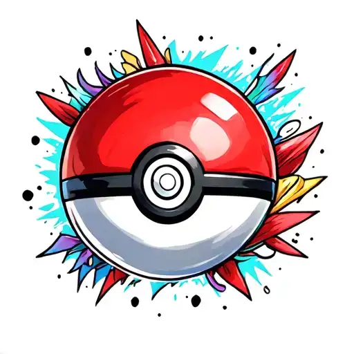 Pokeball digimon  tattoo design idea