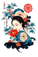 (Tatoo sleeve) ->Overall Theme & Style:Gentle Theme: Emphasizing peace, tranquility, harmony, and s tattoo design idea