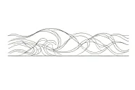 wave line drawing tattoo design idea