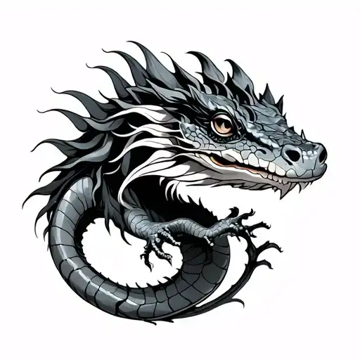Chinese Water Dragon tattoo design idea