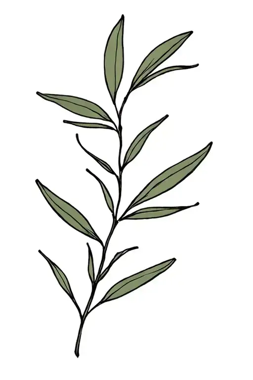 olive branch surrounded by silk tattoo design idea