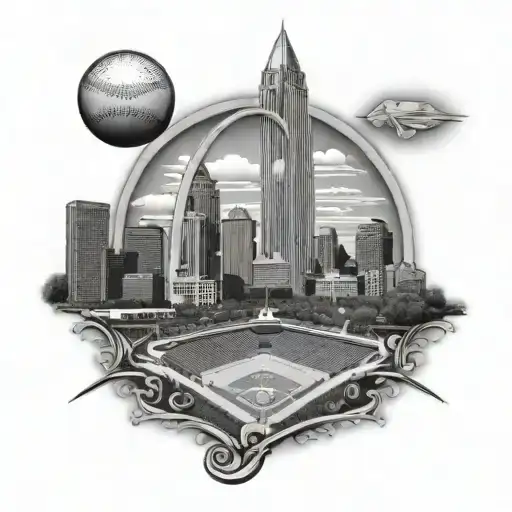baseball st louis gateway arch tattoo design idea
