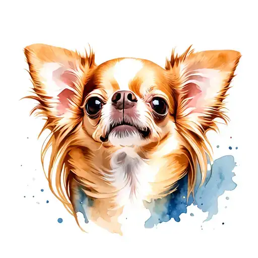 long hair chihuahua tattoo design idea