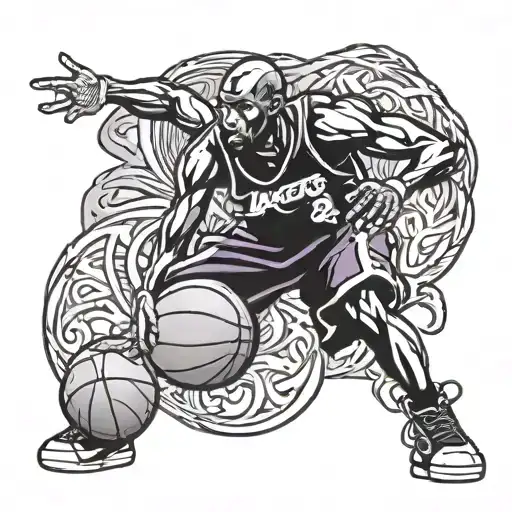 Basketball, kobe brayant logo, black mamba, numbers 8 24 tattoo design idea