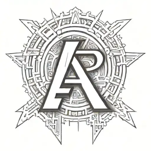 the letters W and A like the LA sign or like 49ers logo in a gangsta style  tattoo design idea