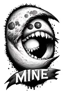 "Mine" bite mark moon tattoo design idea