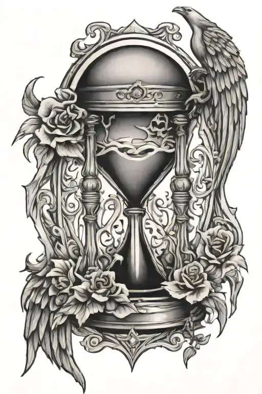hourglass death angel tattoo design idea