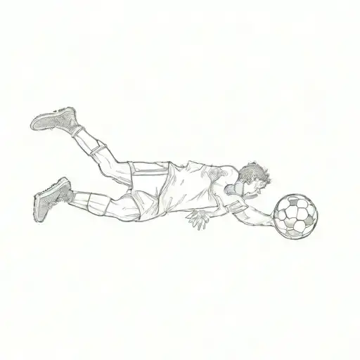 a man kicking a soccer ball tattoo design idea