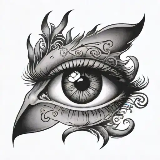 Eyes and 2004 written tattoo design idea