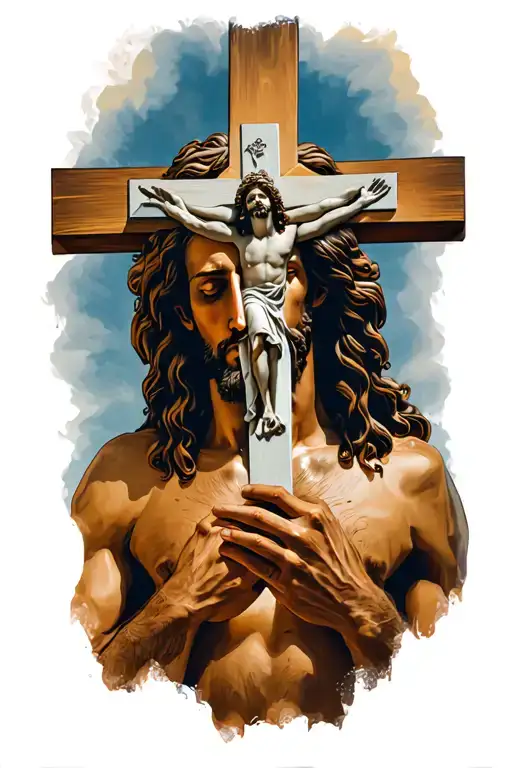jesus and cross tattoo design idea