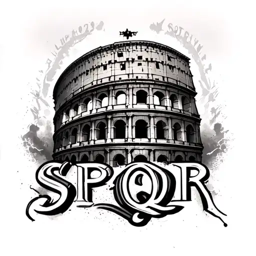 "Spqr " Coloseum gladiator tattoo design idea