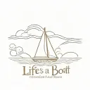 Sail boat on water with message "Life's a boat boy, it all comes in waves" tattoo design idea