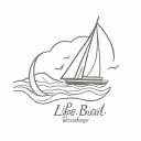 Sail boat on water with message "Life's a boat boy, it all comes in waves" tattoo design idea
