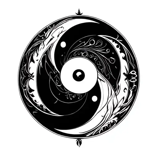 yin yang symbol tattoo design idea