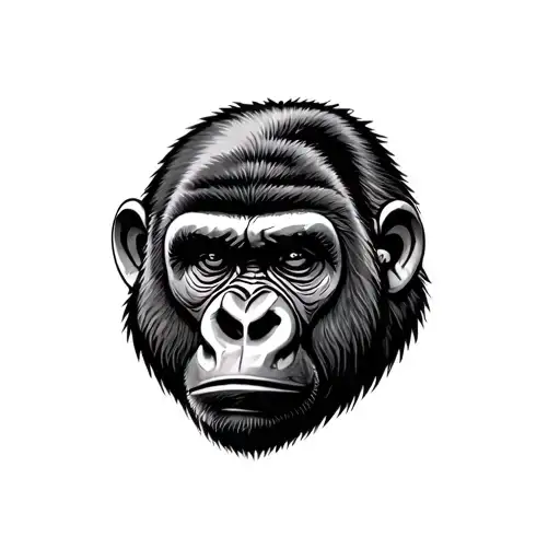 gorilla face tattoo design idea