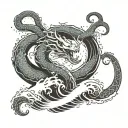 enso wave kraken emerging tattoo design idea