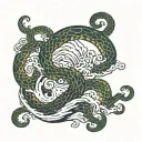 enso wave kraken emerging tattoo design idea