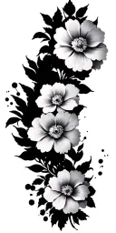Floral tattoo design idea