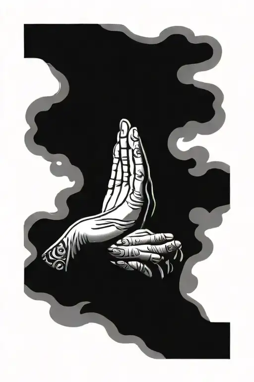 prayer hands tattoo design idea