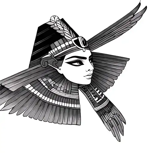 Black Egyptian tattoo design idea