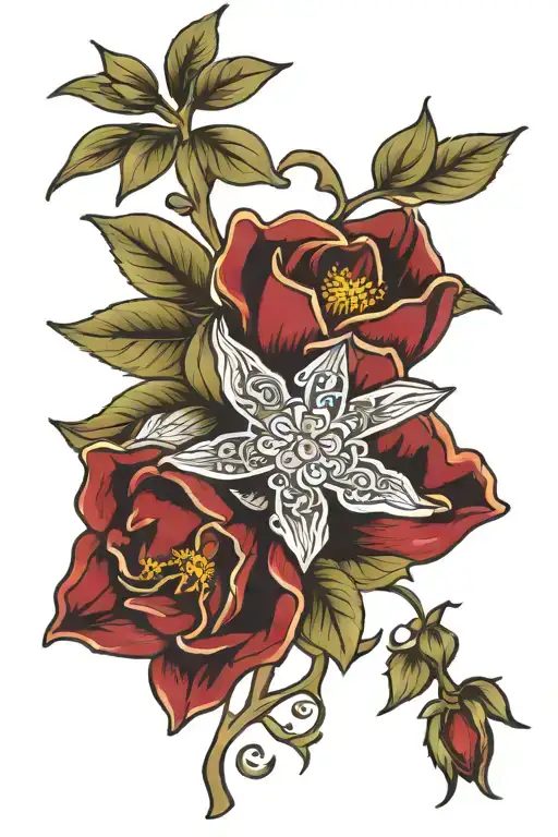 state flowers New York nj ct pa tattoo design idea