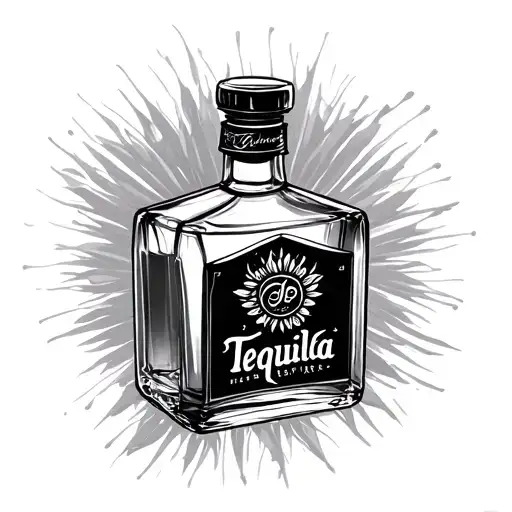 Tequila Bottle tattoo design idea