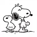 snoopy protecting Woodstock tattoo design idea