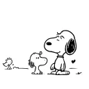 snoopy protecting Woodstock tattoo design idea