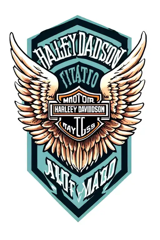 Harley Davidson wings looking tattoo design idea