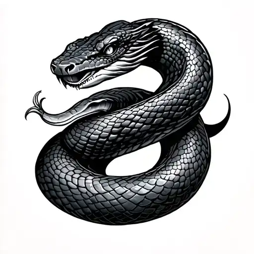 king cobra coiled tattoo design idea