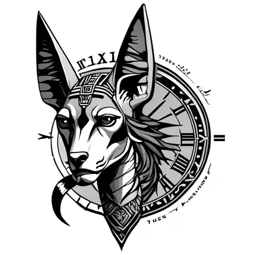 My name is Jhon Camacho, date of birth of 6-11-1986 inspired by my scorpio sign, God Anubis and time tattoo design idea