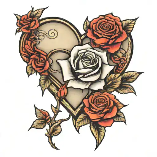 Herz, Rose tattoo tattoo design idea