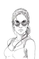 Lara Croft With Her Round Sunglasses tattoo design idea