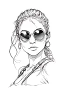 Lara Croft With Her Round Sunglasses tattoo design idea