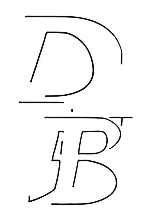 Letters D and B letters tattoo design idea