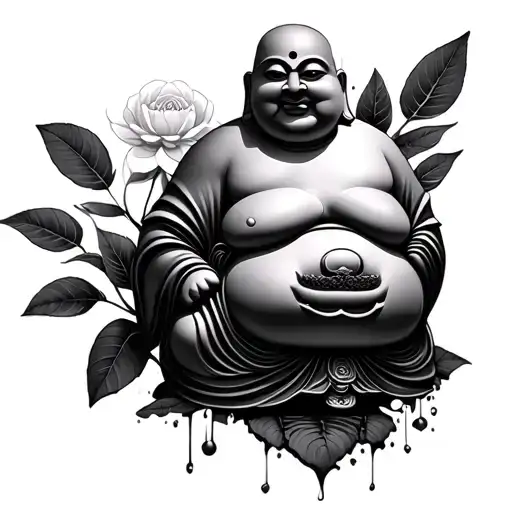 Fat Buddha tattoo design idea