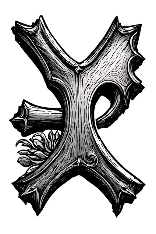 railroad spike cross tattoo design idea