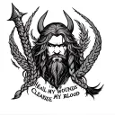 viking valkyria male heal my wounds cleanse my blood  odin jomsviking amon amarth braid hair tattoo design idea