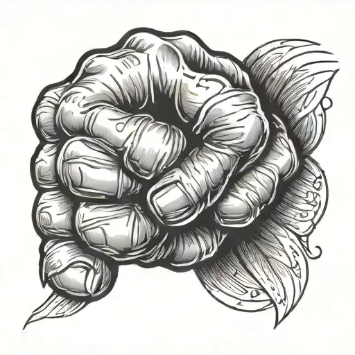 fist raised tattoo design idea