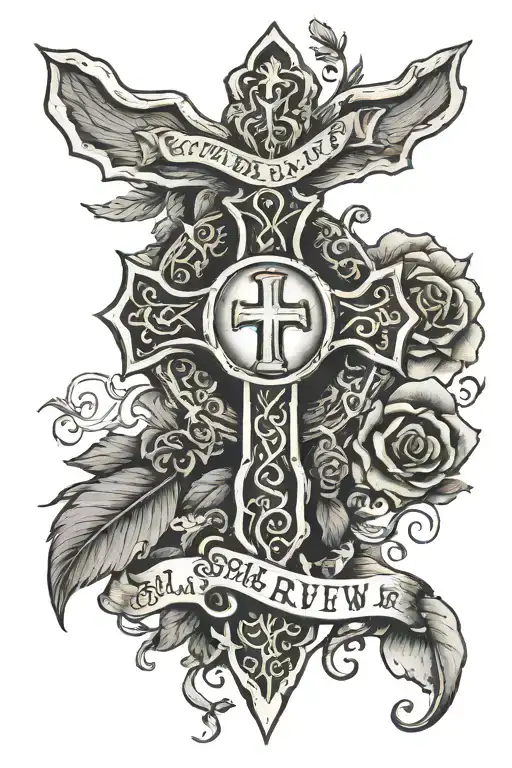 cross "Psalm 23:4 Even though I walk through the darkest valley, I will fear no evil, for you are with me; your rod tattoo design idea