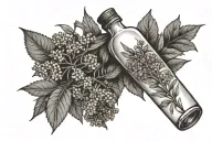 Goldenrod inside a bottle tattoo design idea