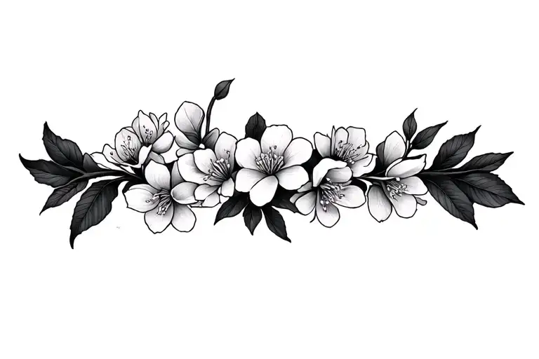 Sakura blossoms band tattoo design idea