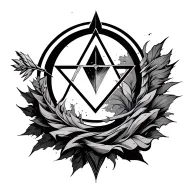 Up: a triangle with the tip up (stylized arrow) - the symbol of ascension, of clarity. Middle: an incomplete circle tattoo design idea