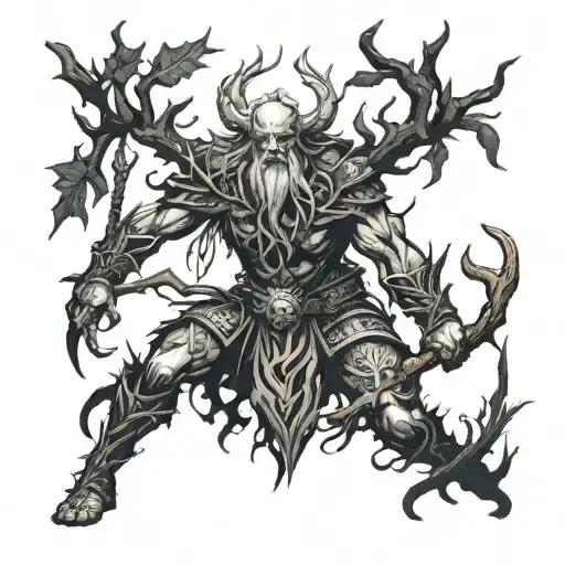 leshy witcher body tattoo design idea