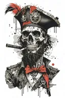 blackbeard skull tattoo design idea