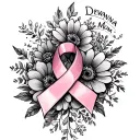 "Dewana Mom" "Dewana Mom" august birth flowers with cancer ribbon tattoo design idea